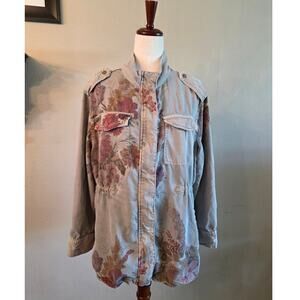 Sundance Floral Utility Jacket - Gray and Pink